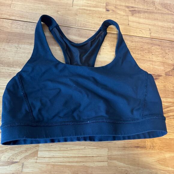 Lululemon Meesh Bra Black Mesh Keyhole Racerback Size 6 - Picture 3 of 6